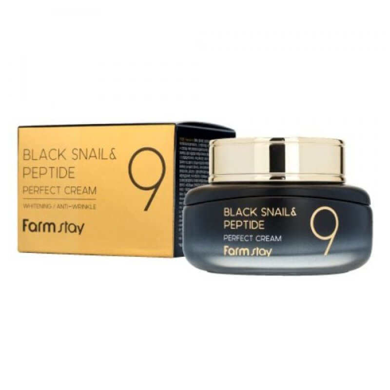 FarmStay Антивозрастной крем с муцином черной улитки и пептидами Black Snail and Peptide 9 Perfect Cream FarmStay Антивозрастной крем с муцином черной улитки и пептидами Black Snail and Peptide 9 Perfect Cream